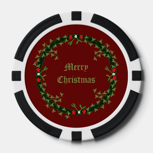 Gotische Kerst Krans Custom Poker Chips (Voorkant)