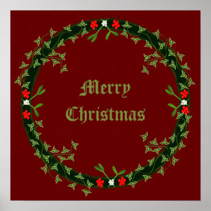 Gotische Kerst Krans Custom Poster