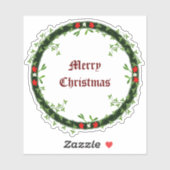 Gotische Kerst Krans Custom Sticker (Vel)