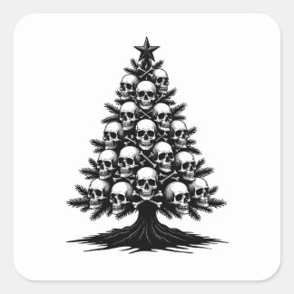 Gotische kerstboom II Vierkante Sticker