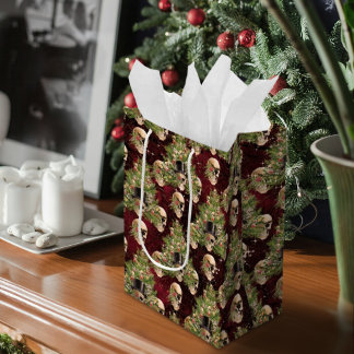 Gotische kerstboom schedels en rode lichten medium cadeauzakje