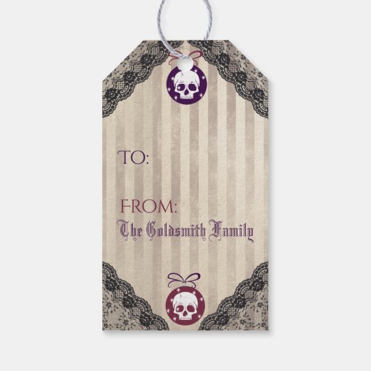 Gotische Kerstkrans Cadeaulabel (Achterkant)