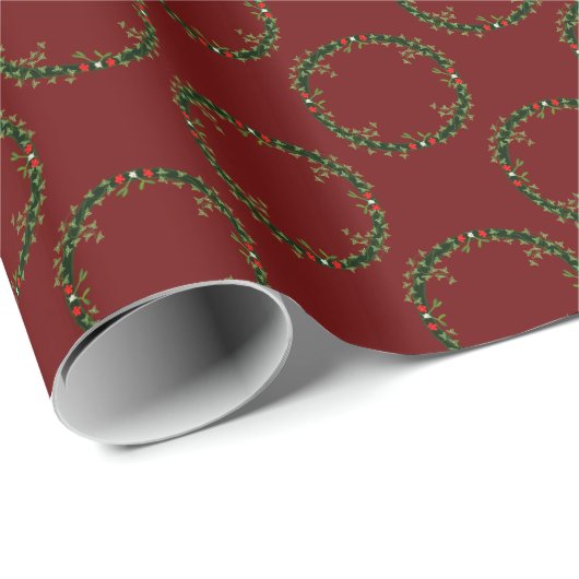 Gotische Kerstkrans Custom Patterned Cadeaupapier (Rol Hoek)