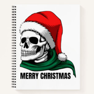 Gotische Kerstschedel met Kerstmannenhoed – Altern Notitieboek