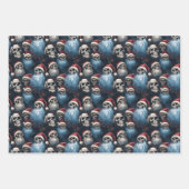 Gotische Kerstschedels in Santa Hats Gothmas Inpakpapier Vel (Voorkant)