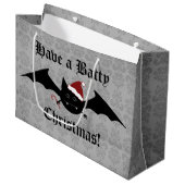 Gotische Kerstvleermuis feestelijk Groot Cadeauzakje (Voorkant Gekanteld)