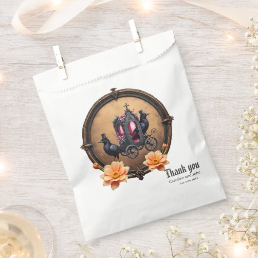 Gotische koets met raven en Rozen Bedankzakje (Geknipt)