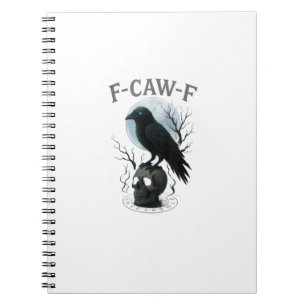 Gotische Kraai F Caw F Raaf Schedel Halloween Graf Notitieboek