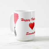 Gotische kraai & liefde hart Valentijnse Mok (Voorkant links)