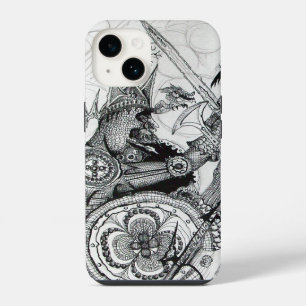 GOTISCHE KRIJGERS Zwart Witte Fantasie iPhone 14 Hoesje