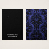 Gotische Lace Blauw Zwart Oorbel Display Kaart (Voorkant /achterkant)