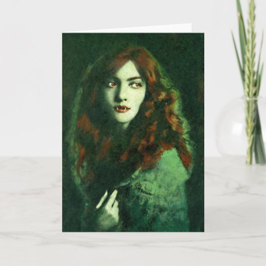  Gotische Lady Vampire Groeten Kaart (Voorkant)