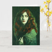  Gotische Lady Vampire Groeten Kaart (Gele Bloem)