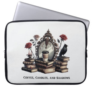 gotische laptoptas – stapels boeken laptop sleeve