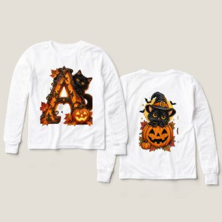 Gotische Letter A Halloween Pompoen & Zwarte Kat