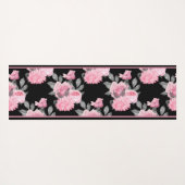 Gotische Liefde | Roze en Zwart Skelet Hart Bloeme Yogamat (Achterkant (horizontaal))