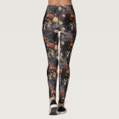  Gotische Liefhebbers Floral Romantisch Skelet Leggings (Achterkant)