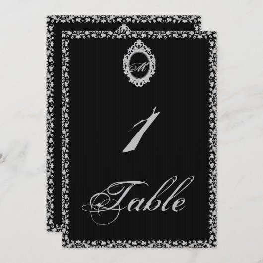 Gotische lijst monogram tafelnummer (Voorkant / Achterkant)