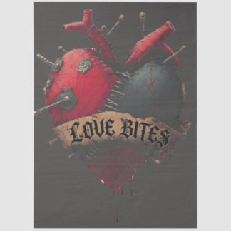 Gotische "Love Bites" Anatomische Hart Illustratie Tissuepapier