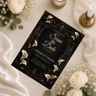 Gotische Luxe Bruiloft Save The Date
