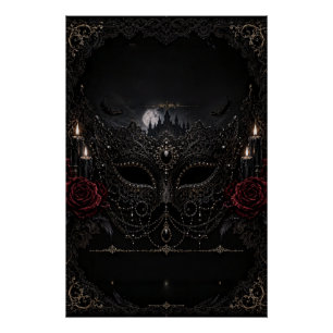 Gotische Maskerade Kasteelroos Perfect Poster