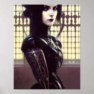Gotische meisje Steampunk Verschillende gekleurde  Poster