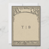 gotische middeleeuwse boog grens bruiloft kaart (Achterkant)