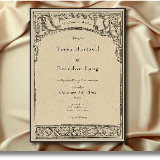 gotische middeleeuwse boog grens bruiloft kaart