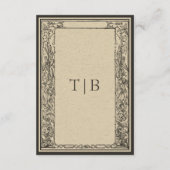 gotische middeleeuwse grens bruiloft details informatiekaartje (Achterkant)