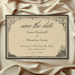  gotische middeleeuwse lijn grens bruiloft save the date