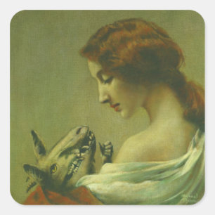 Gotische Moeder en Kind Surrealistische Sticker