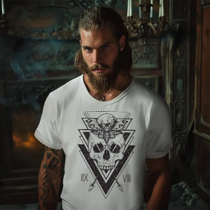 Gotische Mot & Schedel T-shirt