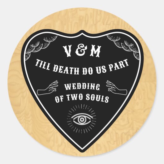 Gotische Mystieke Spirit Board Halloween Planchett Ronde Sticker (Voorkant)