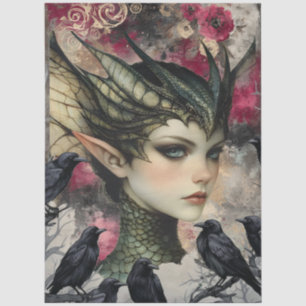 Gotische Mythologische Nymph Fantasy Dragon Tissuepapier