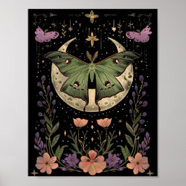 Gotische nachthelling illustratie poster