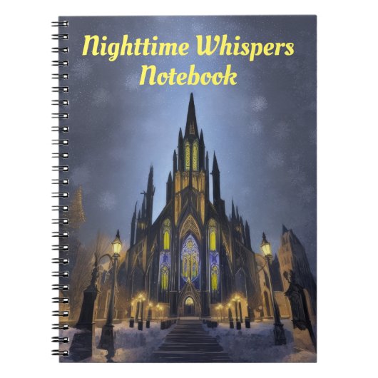 Gotische nachtkathedraal notitieboek (Voorkant)