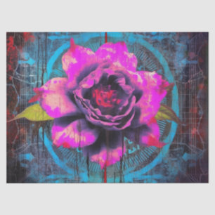  Gotische Neon Roze Rose Decoupage Tissuepapier