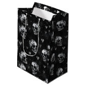 Gotische occulte schedels met harten medium cadeauzakje (Achterkant Gekanteld)
