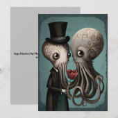 Gotische Octopus Koppel Feestdagenkaart (Voorkant / Achterkant)