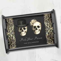 Gotische paar schedel Rozen Halloween gepersonalis
