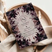 Gotische Paarse Bloom Wedding Kaart