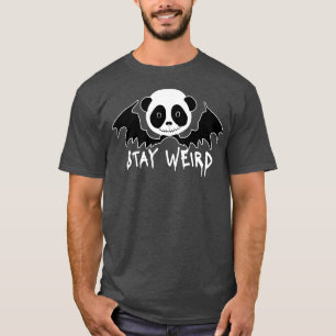 Gotische Panda met Slechte Vleugels Blijf Raar T-shirt