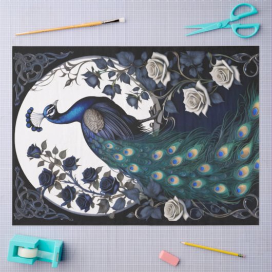 Gotische pauw decoupage tissuepapier (Craft)