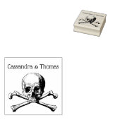 Gotische Pirate Skull en Crossbones Paar Rubberstempel (Gestempeld)