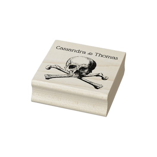 Gotische Pirate Skull en Crossbones Paar Rubberstempel (Stempel)