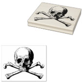 Gotische piraten schedel en gekruiste botten 	rubberstempel (Gestempeld)