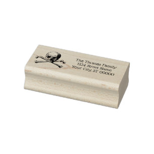 Gotische Piraten Schedel Kruisbeenderen Naam Retou Rubberstempel