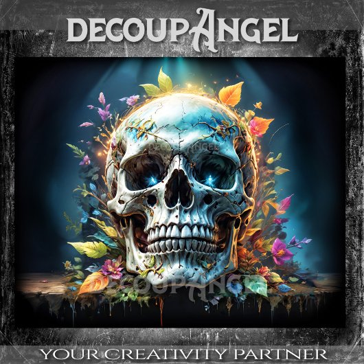 Gotische Pop Schedel - Decoupage - Tissuepapier