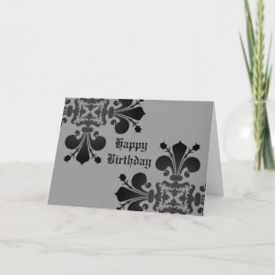 Gotische punk koninklijke fleur de lis damast zwar kaart