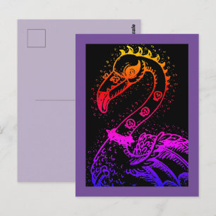 GOTISCHE PUNKROCKER FLAMINGO, schedels, STEKELIG H Briefkaart